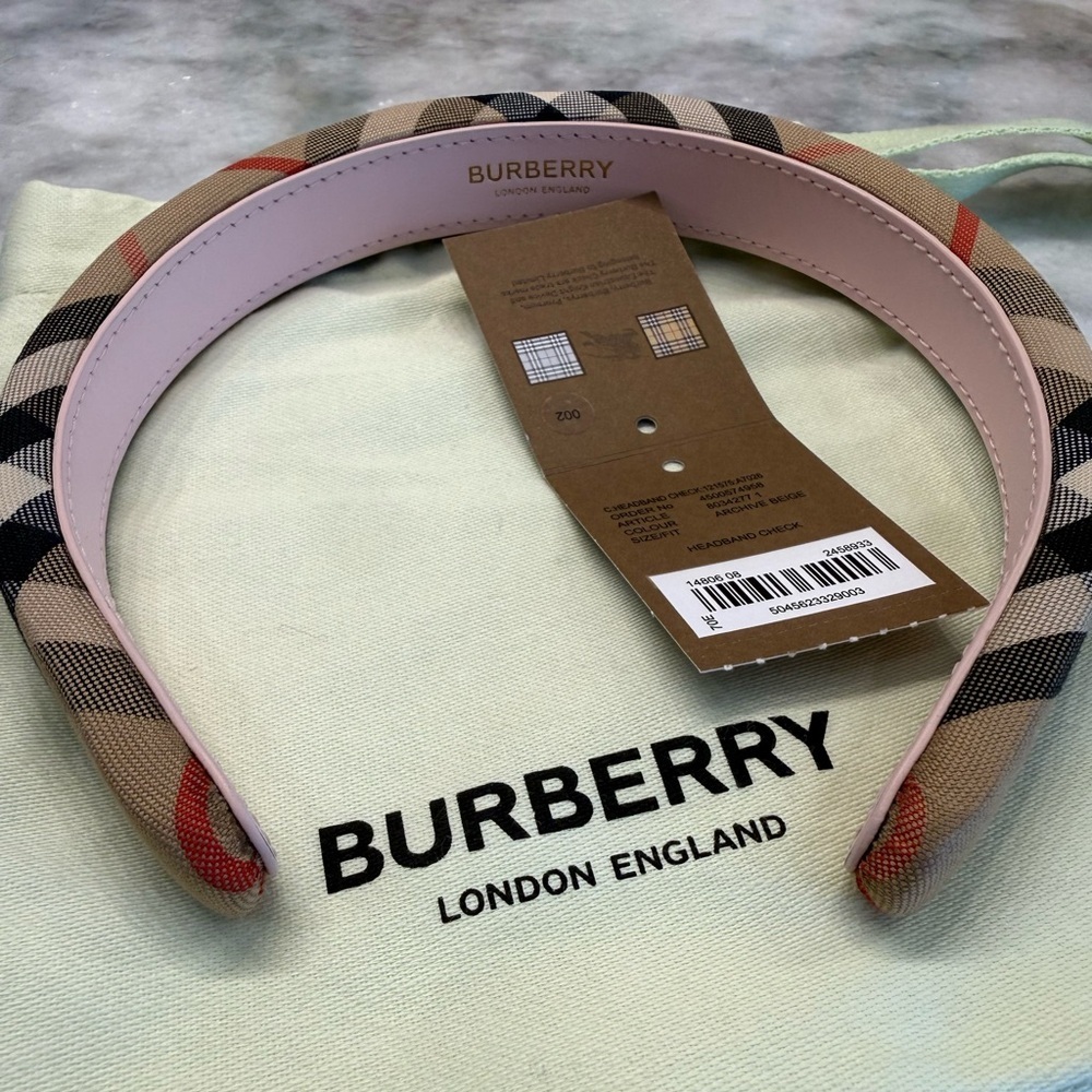 BURBERRY Iconic Check Headband Luxury Hair Accessory Designer Quiet Luxury